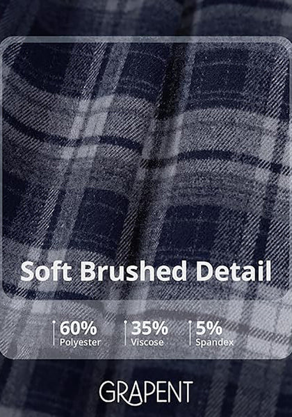 GRAPENT Women's High Waisted Plaid Barrel Pants | Tapered Wide Leg, Elastic Drawstring Waist, Front Pockets, Work Office Casual Fall Outfits