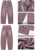 Pecan Brown Barrel Jeans for Women High Waisted Baggy Drawstring Wide Leg Denim Pants Stretchy Ankle Length 27.5 Inseam Casual Trendy