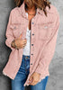 Dusty Pink Button-Up Oversized Women's Denim Shacket