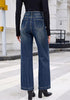 GRAPENT Women's High Waist Wide Leg Jeans | Stretchy Denim, Front Seam, 29.5