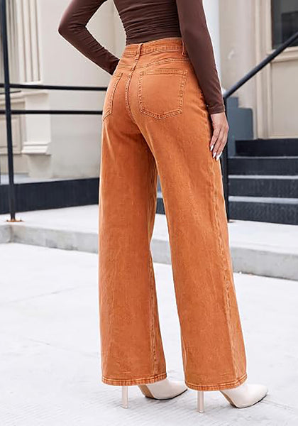 GRAPENT Women's High Waisted Wide Leg Baggy Jeans | Stretchy Denim, Adjustable Cinched Waist, 30" Inseam, 90S Baggy Style, Country Concert & Casual Work Wear