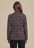 GRAPENT Women's Tweed Plaid Blazer | Notched Lapel, Fully Lined, Shoulder Pads, Single Button, 2 Pockets, Interview Office Business Casual
