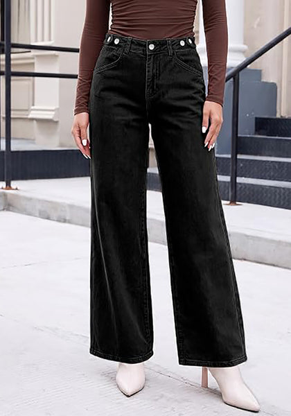 GRAPENT Women's High Waisted Wide Leg Baggy Jeans | Stretchy Denim, Adjustable Cinched Waist, 30" Inseam, 90S Baggy Style, Country Concert & Casual Work Wear