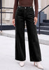 GRAPENT Women's High Waisted Wide Leg Baggy Jeans | Stretchy Denim, Adjustable Cinched Waist, 30