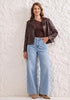 GRAPENT Women's High Waisted Wide Leg Baggy Jeans | Stretchy Denim, Adjustable Cinched Waist, 30
