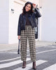 GRAPENT Women's High Waisted Plaid Barrel Pants | Tapered Wide Leg, Elastic Drawstring Waist, Front Pockets, Work Office Casual Fall Outfits