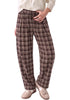 GRAPENT Women's High Waisted Plaid Barrel Pants | Tapered Wide Leg, Elastic Drawstring Waist, Front Pockets, Work Office Casual Fall Outfits
