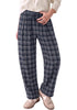 GRAPENT Women's High Waisted Plaid Barrel Pants | Tapered Wide Leg, Elastic Drawstring Waist, Front Pockets, Work Office Casual Fall Outfits