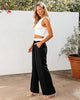 Black & White Block Women's High Waisted Wide Leg Business Work Pants