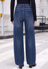 GRAPENT Women's High Rise Wide Leg Jeans | Stretchy Denim, Adjustable Cinch Waist, 30