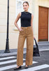 GRAPENT Women's High Waisted Wide Leg Jeans | Soft Stretch Denim, Patch Pocket, 29.5