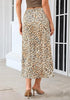 Taffy Leopard Women's Leopard Print Satin Maxi Skirt — High Waisted Bias Cut A Line Slip Skirt with Stretchy Elastic Waistband