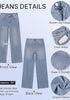 GRAPENT Women's High Rise Wide Leg Jeans | Stretchy Denim, Adjustable Cinch Waist, 30