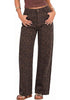 GRAPENT Women's High Waist Wide Leg Leopard Jeans | Stretchy Denim, Baggy Loose Fit, 29.5
