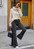 Washed Black Flare Jeans for Women Mid Rise Bootcut Denim Pants Distressed Stretchy Retro Y2K Washed Date Night Outfit Nashville Western Style