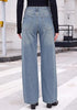 GRAPENT Women's High Rise Wide Leg Jeans | Stretchy Denim, Adjustable Cinch Waist, 30