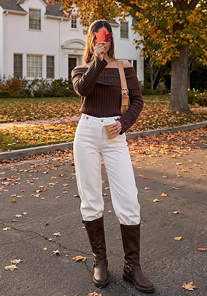 GRAPENT Women's High Rise Wide Leg Jeans | Stretchy Denim, Adjustable Cinch Waist, 30" Inseam, 90s Baggy Straight, Everyday Dressy Casual