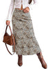 Sand Cheetah Women's Leopard Print Satin Maxi Skirt — High Waisted Bias Cut A Line Slip Skirt with Stretchy Elastic Waistband