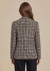 GRAPENT Women's Tweed Plaid Blazer | Notched Lapel, Fully Lined, Shoulder Pads, Single Button, 2 Pockets, Interview Office Business Casual