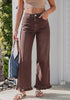 GRAPENT Women's High Waisted Ruffle Hem Wide Leg Jeans | Stretch Denim, 27.5