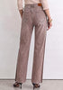 Pecan Brown Women's High Waisted Straight Leg Jeans, Tuxedo Side Stripe Stretchy Denim Pants, 29