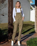 Slate Green Women's Casual Stretch Denim Bib Overalls Pants Pocketed Jeans Jumpsuits