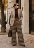 GRAPENT Women's High Waisted Wide Leg Plaid Pants | Tartan Pattern, Elastic Waist Drawstring, Pockets, Relaxed Fit, Casual Daily Fall Outfits