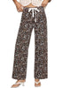 GRAPENT Women's High Waisted Wide Leg Leopard Jeans | Leopard Print Denim, Drawstring Waist, Loose Straight Leg, 28
