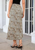 Sand Cheetah Women's Leopard Print Satin Maxi Skirt — High Waisted Bias Cut A Line Slip Skirt with Stretchy Elastic Waistband