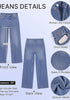 GRAPENT Women's High Rise Wide Leg Jeans | Stretchy Denim, Adjustable Cinch Waist, 30