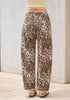GRAPENT Women's High Rise Leopard Barrel Jeans | Leopard Print Denim, Adjustable Cinched Waist, Frayed Hem, 28
