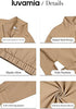 Khaki  Women's Funnel Neck Denim Jacket — Oversized Zip Up Jean Jacket with Drop Shoulder, Elastic Hem & Side Slant Pockets