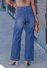 GRAPENT Women's High Waisted Wide Leg Jeans | Soft Stretch Denim, Patch Pocket, 29.5