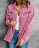 Lilac Rose Button-Up Oversized Women's Denim Shacket