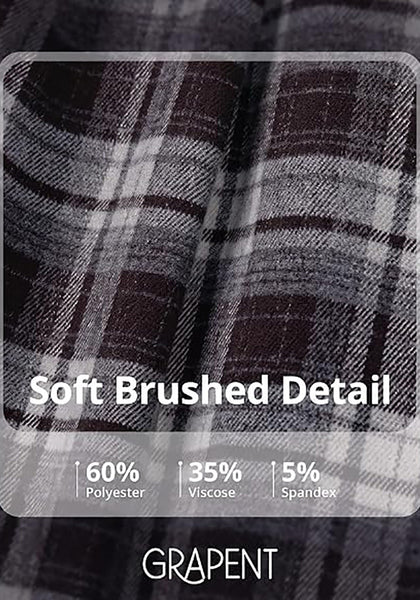 GRAPENT Women's High Waisted Plaid Barrel Pants | Tapered Wide Leg, Elastic Drawstring Waist, Front Pockets, Work Office Casual Fall Outfits