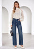GRAPENT Women's High Waist Wide Leg Jeans | Stretchy Denim, Front Seam, 29.5