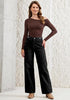 GRAPENT Women's High Waisted Wide Leg Baggy Jeans | Stretchy Denim, Adjustable Cinched Waist, 30