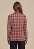 GRAPENT Women's Tweed Plaid Blazer | Notched Lapel, Fully Lined, Shoulder Pads, Single Button, 2 Pockets, Interview Office Business Casual