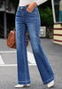 Lapis Longing Women's Flare Denim High Rise Jeans Stretch Wide Legs.