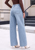 GRAPENT Women's High Waisted Wide Leg Baggy Jeans | Stretchy Denim, Adjustable Cinched Waist, 30