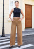 GRAPENT Women's High Waisted Wide Leg Jeans | Soft Stretch Denim, Patch Pocket, 29.5