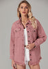 Faded Rose Button-Up Oversized Women's Denim Shacket