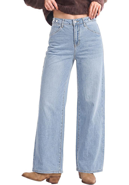 GRAPENT Women's High Waisted Wide Leg Baggy Jeans | Stretchy Denim, Adjustable Cinched Waist, 30" Inseam, 90S Baggy Style, Country Concert & Casual Work Wear