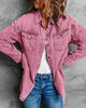 Lilac Rose Button-Up Oversized Women's Denim Shacket