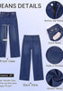 GRAPENT Women's High Rise Wide Leg Jeans | Stretchy Denim, Adjustable Cinch Waist, 30