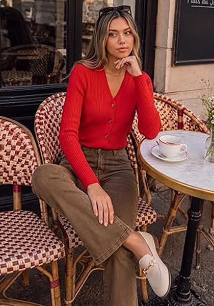 Toffee Brown Women's Trendy Mid Rise Bootcut Jeans — Stretchy Western Denim Pants with 90s Vintage Flare & 30.5" Inseam