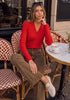 Toffee Brown Women's Trendy Mid Rise Bootcut Jeans — Stretchy Western Denim Pants with 90s Vintage Flare & 30.5