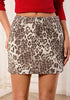 Sand Leopard Print Mini Skirt for Women High Waist Stretchy 90s Animal Print Short Skirt Fall Country Concert Outfit Western Style