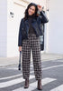 GRAPENT Women's High Waisted Plaid Barrel Pants | Tapered Wide Leg, Elastic Drawstring Waist, Front Pockets, Work Office Casual Fall Outfits