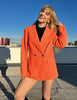 Vibrant Orange Blazer Jackets for Women Business Casual Outfits Work Office Blazers Lightweight Dressy Suits with Pocket